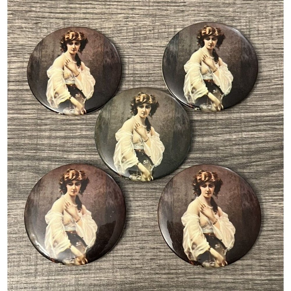 5 Vintage Coca Cola Coke Advertisement Mirrors Gypsy Girl Tonic 1904 Woman PB21A